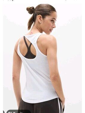 Athleta Easy Cut out Tank White Size Small Unique Top
